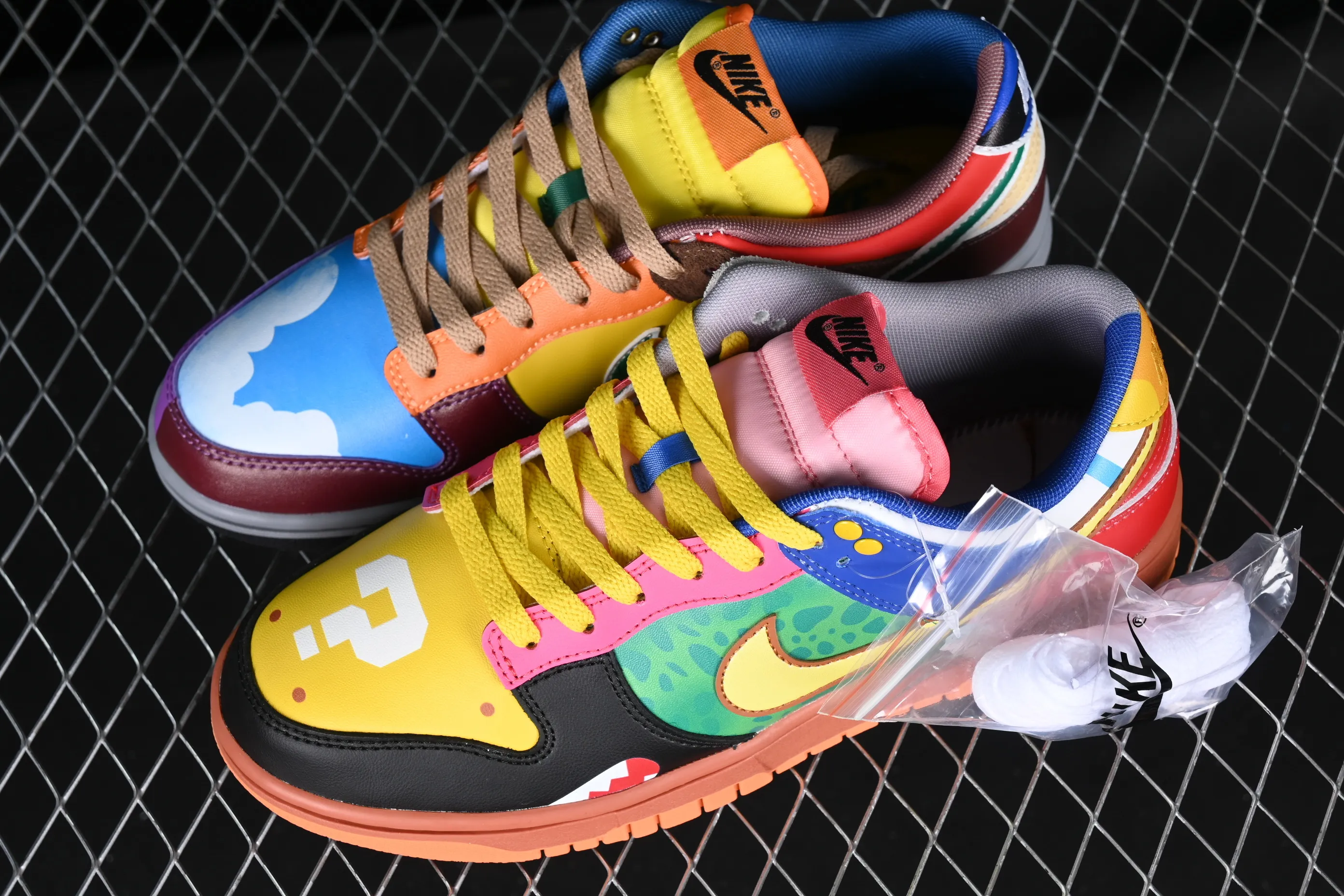 All categories Nk SB Dunk series Nk SB Dunk Low low-top sneakers Nk Dunk Low Mario customized rainbow color SB low-top sports and leisure sneakers DH0952-100